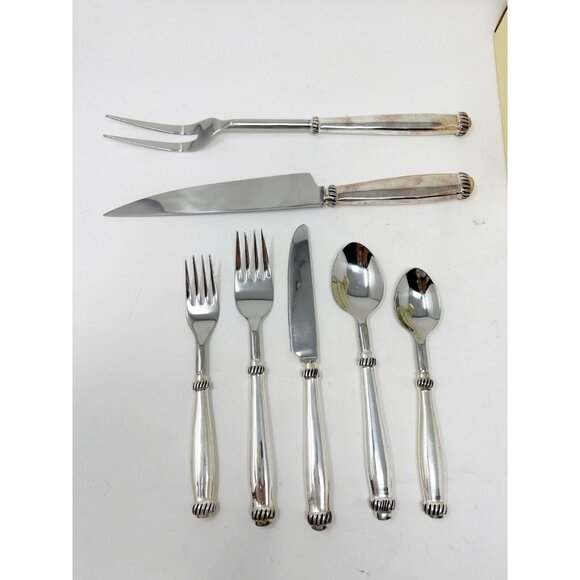 Pottery Barn Other - Pottery‎ Barn Twist Flatware 5 Piece Set 18/8 Stainless Steel Silver 9 Sets